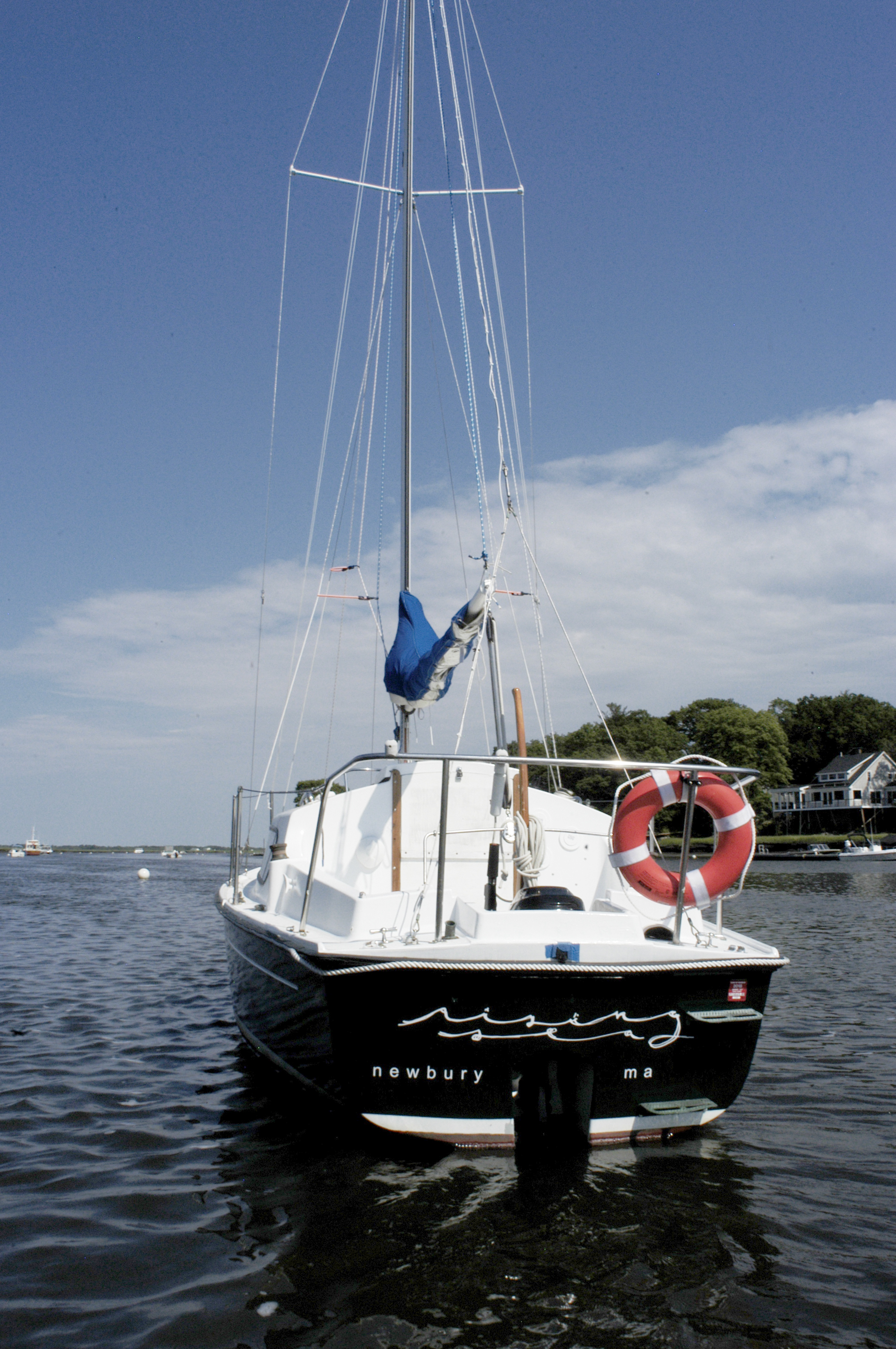 Rising sea stern with vinyl decal